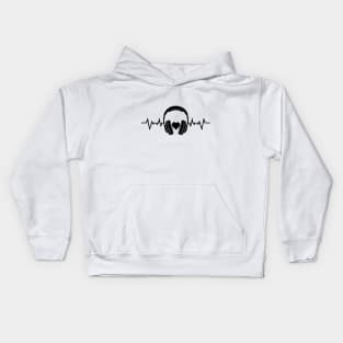 Music Heartbeat Sound Love Headphones Heart Rate Kids Hoodie